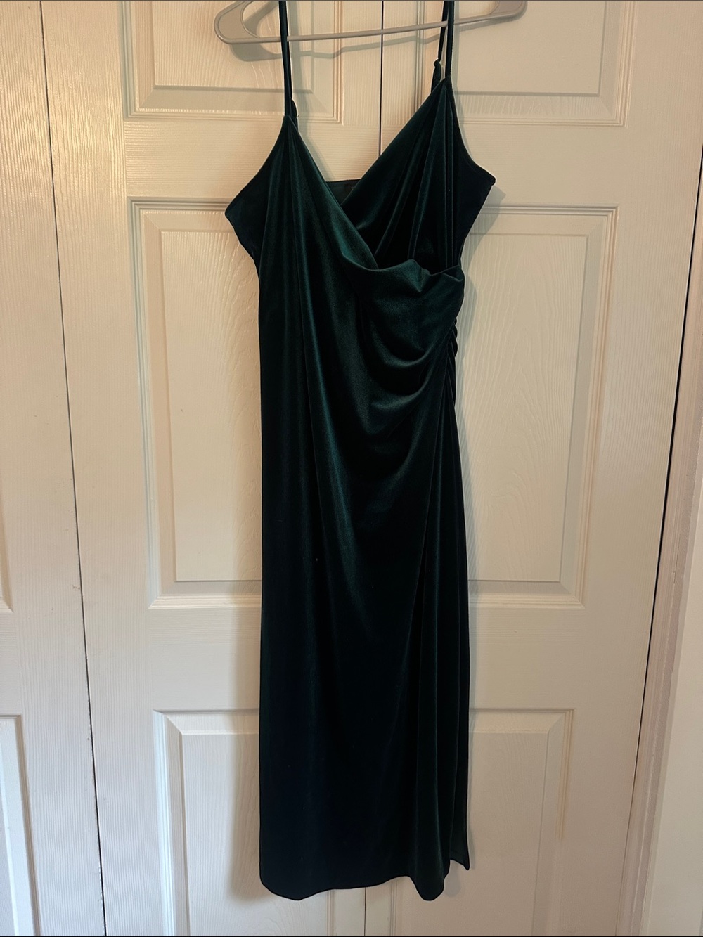 Rachel Zoe Emerald Velvet Midi Slip Dress with Cowl Neck
